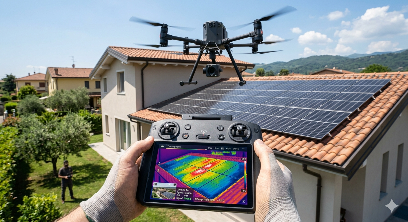 Termografia pannelli solari con drone